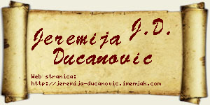 Jeremija Ducanović vizit kartica